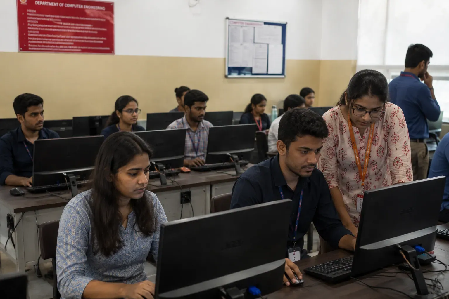 Pillai University examination admin panel showing four independently configured program test environments